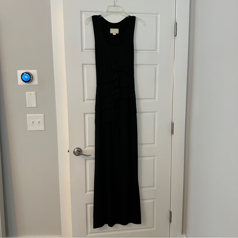 Nicole Miller Ruched Black Maxi Dress